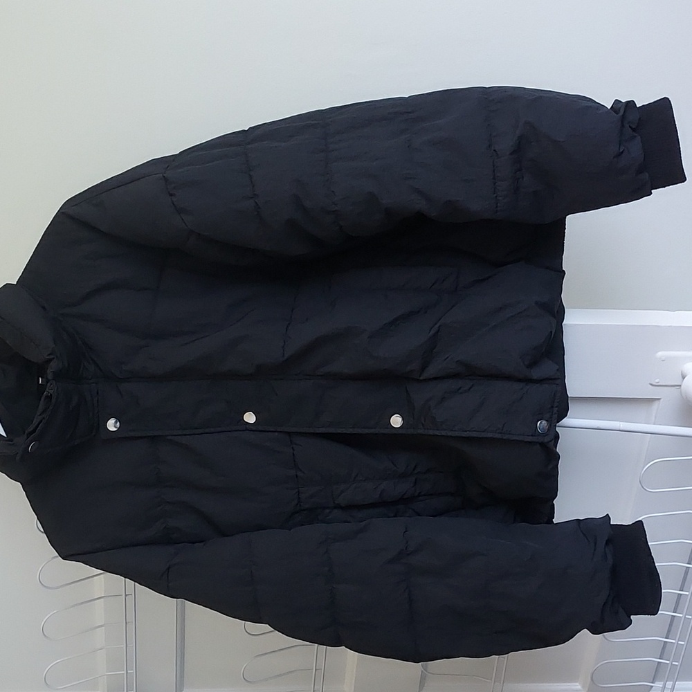 Free People Slouchy Cropped Puffer Jacket Adjustable Cinch Back FP